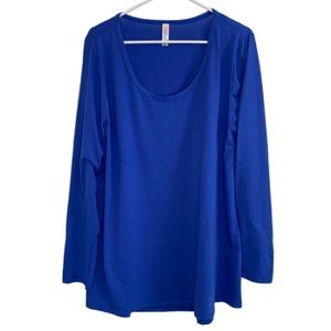 Woman’s Long Sleeve Brilliant Blue Shirt Size 3XL
